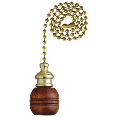 Sculptured Wooden Ball Walnut Pull Chain